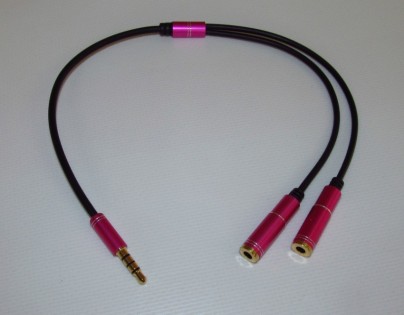 Y-образный разветвитель для наушников Dual Splitter for 2 listeners Pink